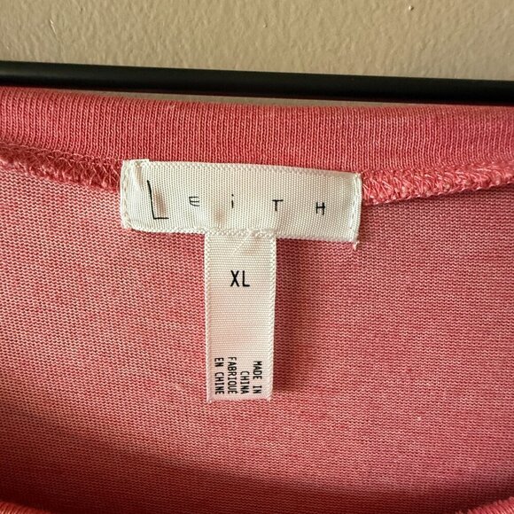 Women's XL Leith Long Sleeve Heathered Pink Scrunch Fitted Mini Dress - Picture 4 of 7